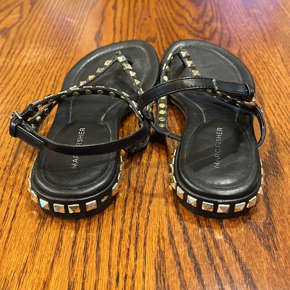 Marc Fisher Black Studded Gladiator Sandals - Picture 3 of 4